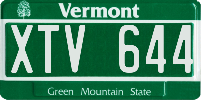 VT license plate XTV644