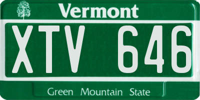 VT license plate XTV646