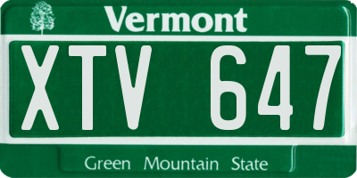 VT license plate XTV647