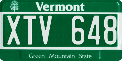 VT license plate XTV648