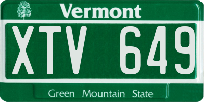 VT license plate XTV649