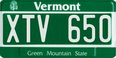 VT license plate XTV650