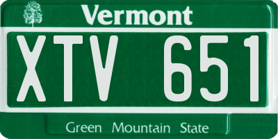 VT license plate XTV651