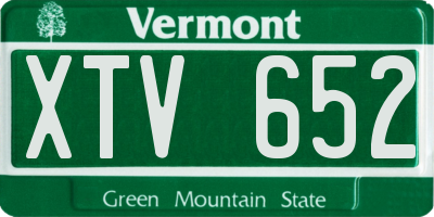 VT license plate XTV652