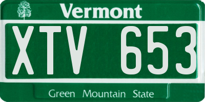 VT license plate XTV653