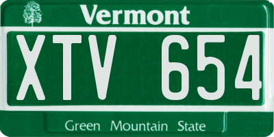VT license plate XTV654