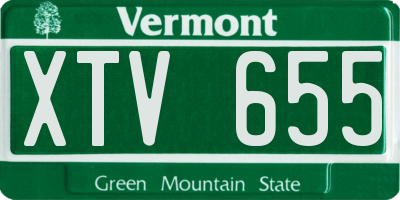 VT license plate XTV655