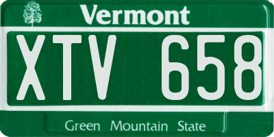 VT license plate XTV658