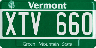 VT license plate XTV660