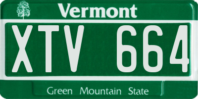VT license plate XTV664