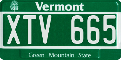 VT license plate XTV665