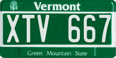 VT license plate XTV667