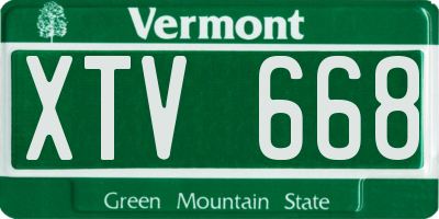 VT license plate XTV668
