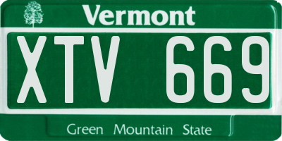 VT license plate XTV669