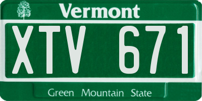 VT license plate XTV671