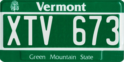 VT license plate XTV673