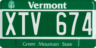 VT license plate XTV674