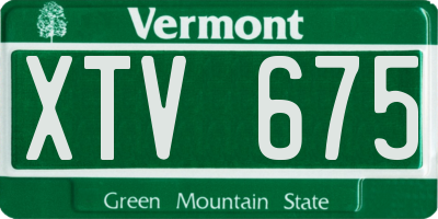 VT license plate XTV675