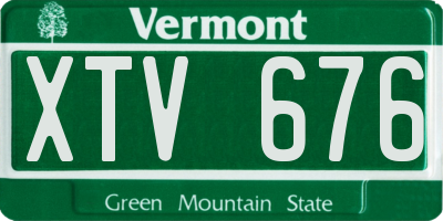 VT license plate XTV676
