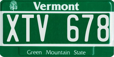 VT license plate XTV678