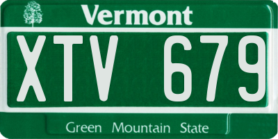 VT license plate XTV679