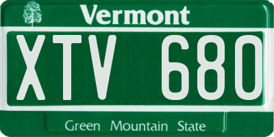 VT license plate XTV680