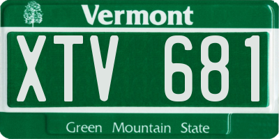 VT license plate XTV681