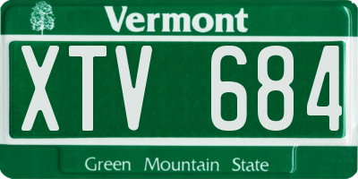 VT license plate XTV684