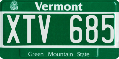VT license plate XTV685