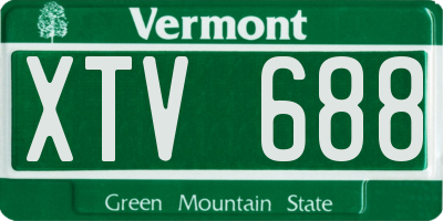VT license plate XTV688