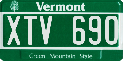 VT license plate XTV690