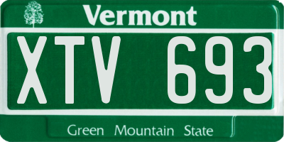 VT license plate XTV693