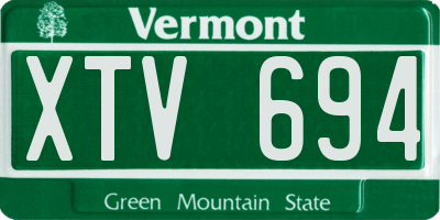 VT license plate XTV694