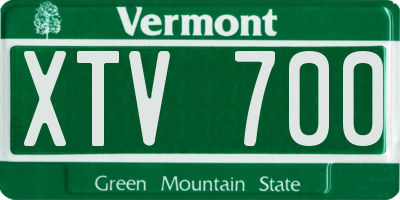 VT license plate XTV700