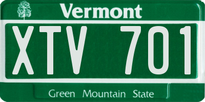 VT license plate XTV701