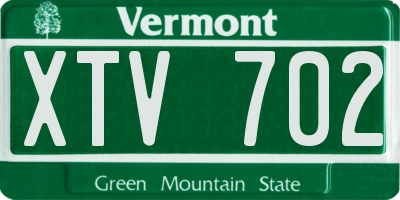 VT license plate XTV702