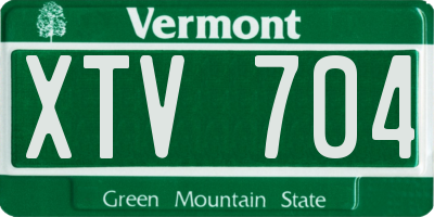 VT license plate XTV704