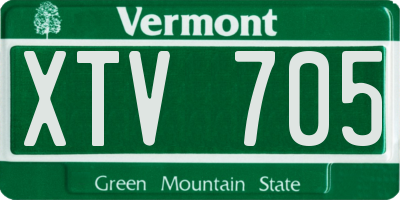 VT license plate XTV705