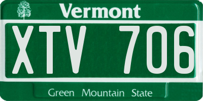 VT license plate XTV706