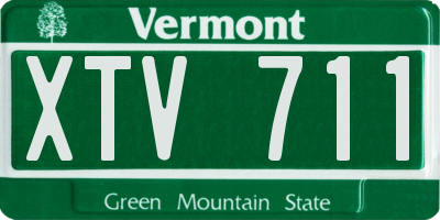 VT license plate XTV711