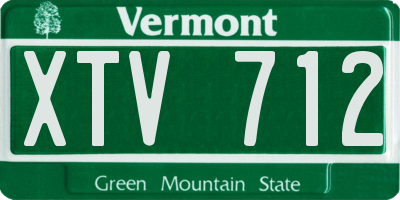 VT license plate XTV712
