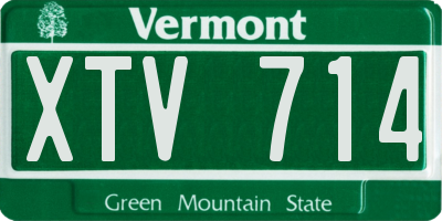 VT license plate XTV714