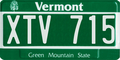 VT license plate XTV715