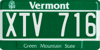 VT license plate XTV716