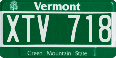 VT license plate XTV718