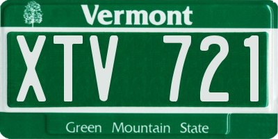 VT license plate XTV721