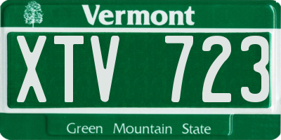 VT license plate XTV723