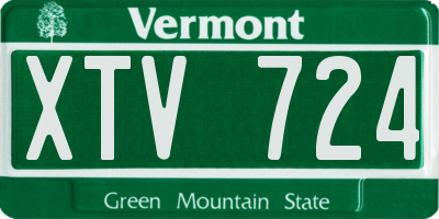 VT license plate XTV724