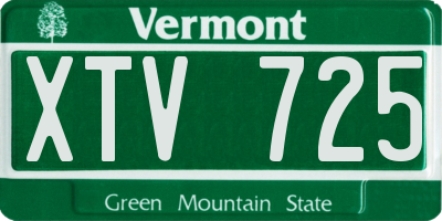 VT license plate XTV725