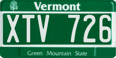 VT license plate XTV726